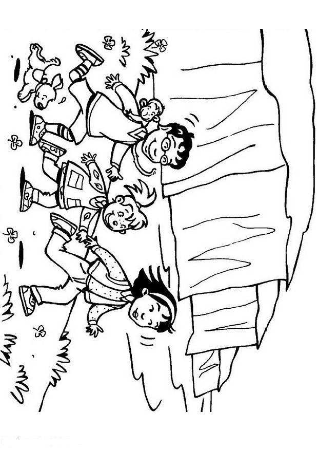 Plansa de colorat cu Familie 77 76